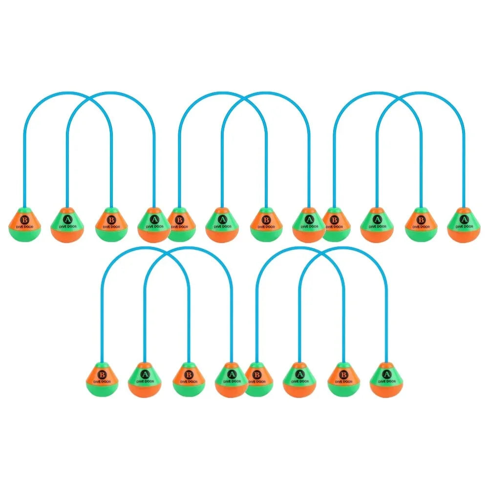 2-16pcs Dive Door Rope Toy Reusable Funny Swimming Game Aids Dive Door Adults Kids Water Sports Swim Rings Pool Water Thru Rings 10PCS