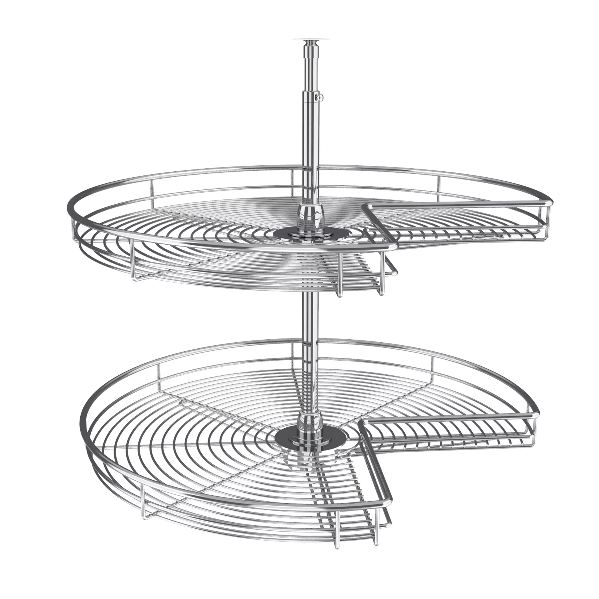 Rev-A-Shelf Kidney 2-Shelf Lazy Susan for Corner Base Cabinets, Chrome