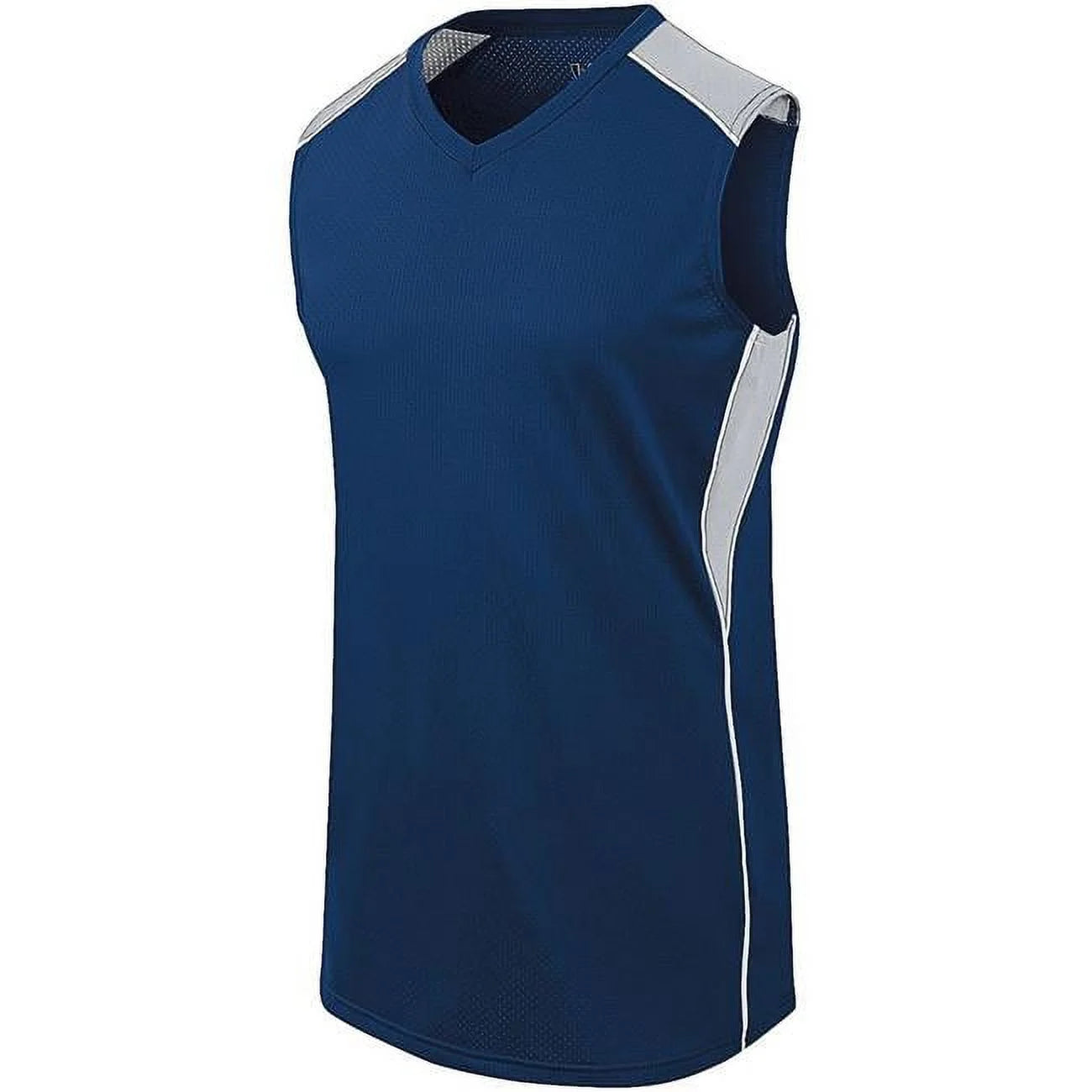 ASI 312163.515.S Girls Dynamite Jersey - Navy, Silver Gray & White - Small
