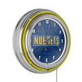 Denver Nuggets Fade Retro Neon Analog Wall Clock with Pull Chain