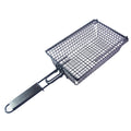 Aibecy Grilling Nonstick Grill Basket with Lid Metal Barbecue Basket with Foldable Removeable Wooden Handle BBQ Barbecue Tool for Fish Vegetable Steak Meat Shrimp
