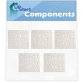 5-Pack BBQ Grill Heat Shield Plate Tent Replacement Parts for Sams Bakers & Chefs 9905TB - Compatible Barbeque Ceramic Flame Tamer, Guard, Deflector, Flavorizer Bar, Vaporizer Bar, Burner Cover 8