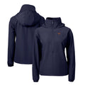 Women's Cutter & Buck  Navy Texas Longhorns Charter Eco Recycled Half-Zip Anorak Jacket