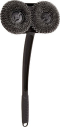 76227 Long Handle Mesh Scrubber Grill Brush, 1 EA, Black