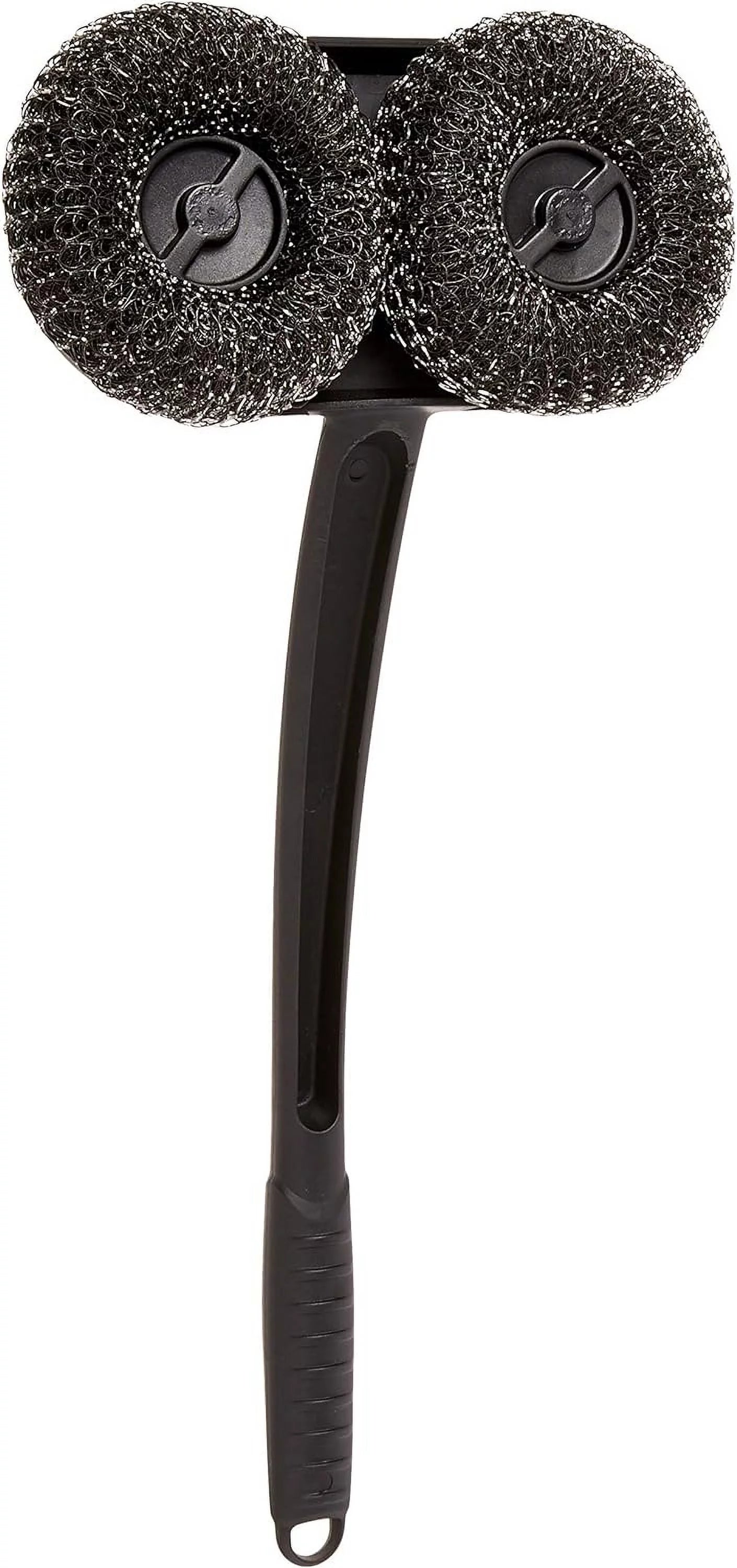 76227 Long Handle Mesh Scrubber Grill Brush, 1 EA, Black