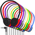 Kids Headphones Bulk 30 Pack for School K-12 Students, Classroom Wired Headphones, Stereo On Ear 3.5mm Jack for Chromebook, Computer, Laptop (Multi Colors)