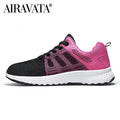 Women Casual Sneakers Breathable Walking Lace Up Flat Shoes Women Tenis Feminino BLACK-ROSE 40