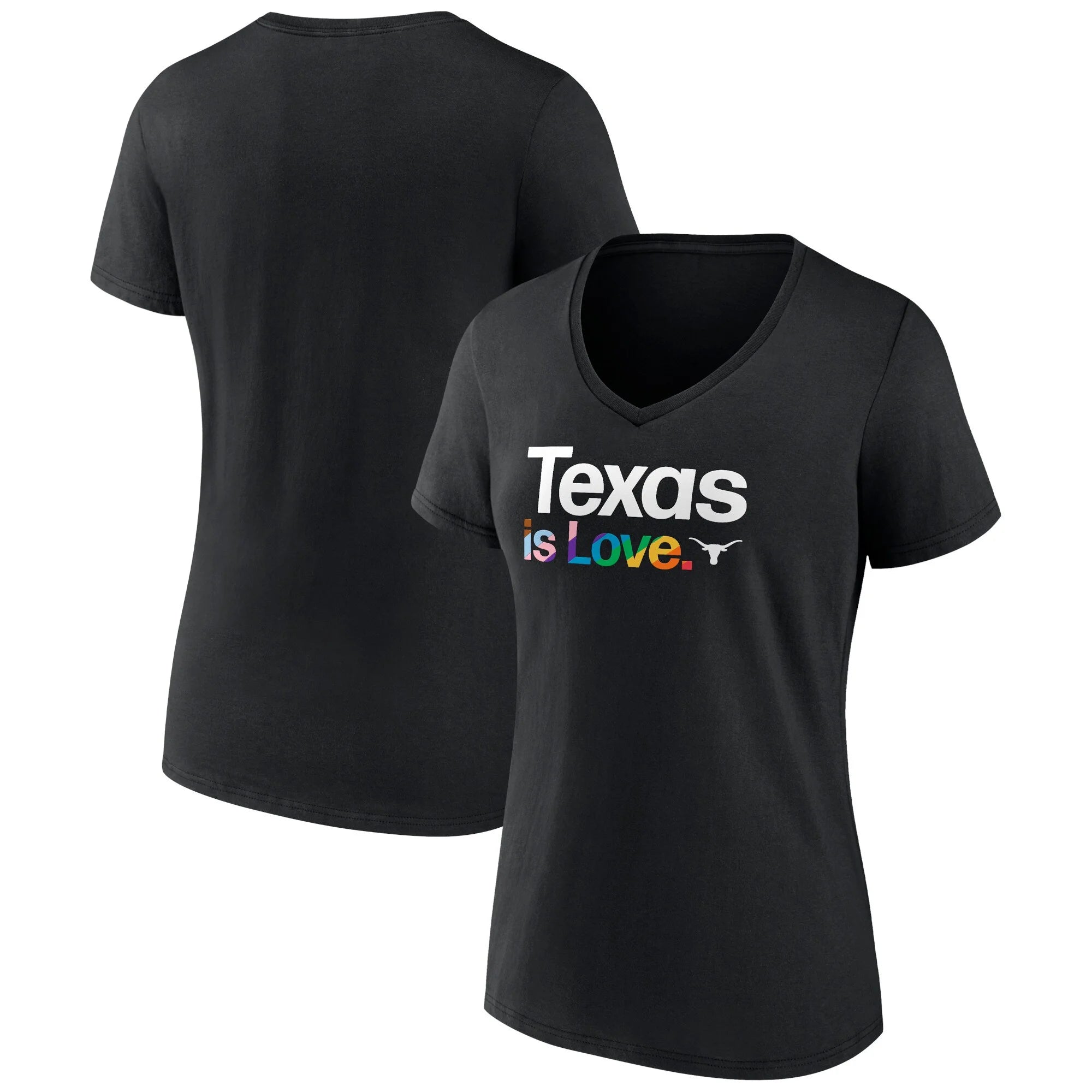 Women's Fanatics Branded Black Texas Longhorns City Pride V-Neck T-Shirt