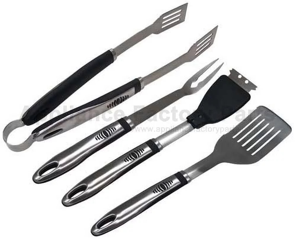 GrillPro 4-Piece Rubber Insert Barbeque Tool Set