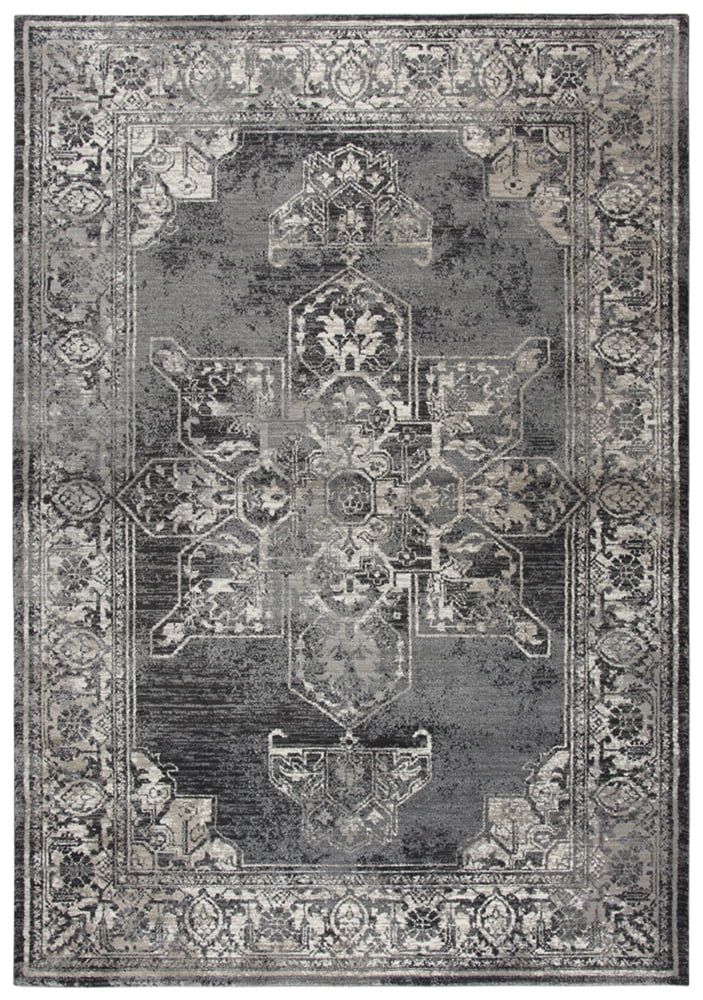 Gatney Rugs Woodwind Area Rug PN6972 Gray Petals Corners 9' 10 x 12' 6 Rectangle