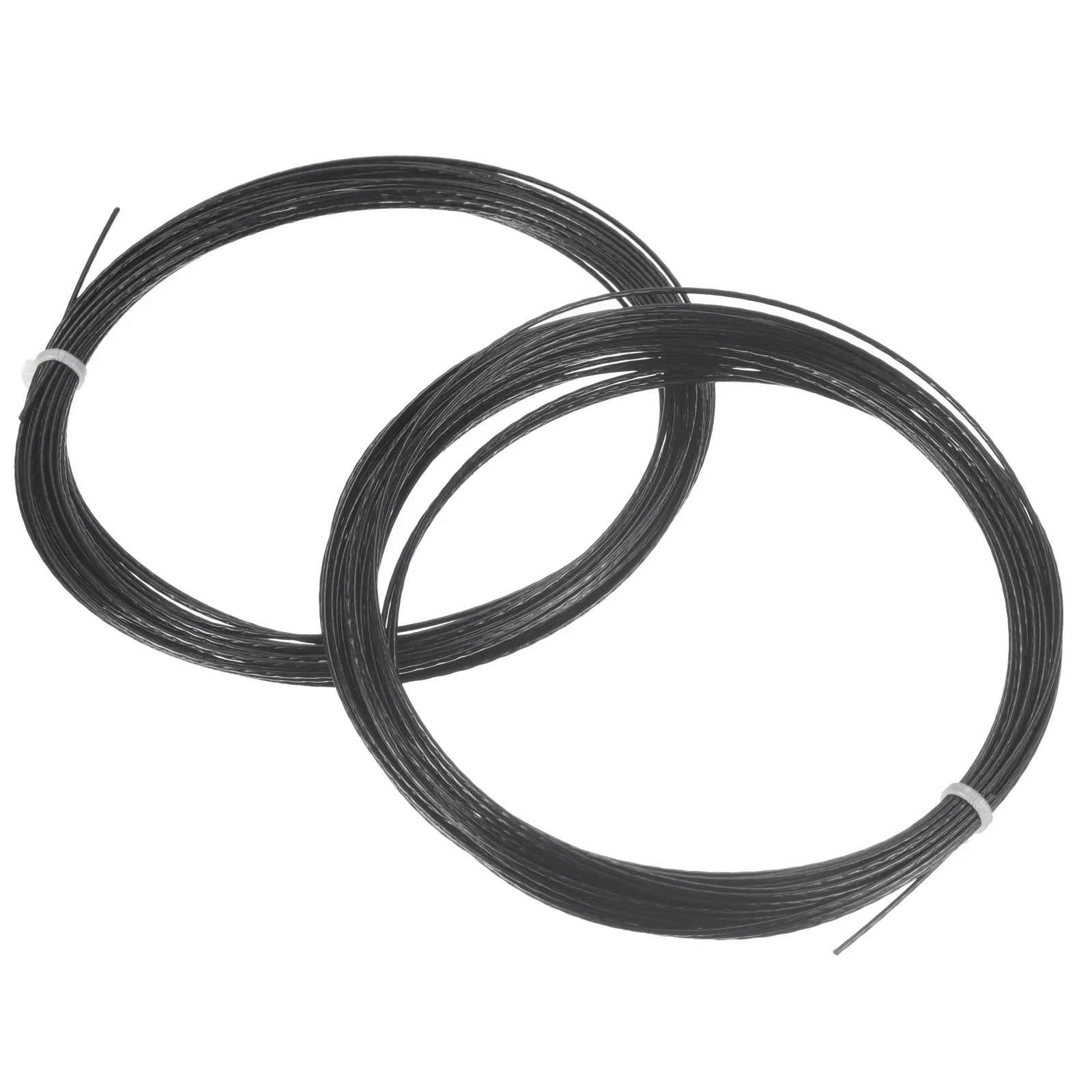 Uxcell 16L 39ft 1.25mm Concave Surface Tennis String Polyester Hard Thread, Black 2 Pack
