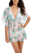 Miken SAMMY HIBISCUS MULTI Juniors' Printed Caftan Swim Cover-Up, US Medium
