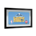 Denver Nuggets Logo Ready-To-Hang Black Framed Wall Mirror