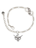 Delight Jewelry Silvertone Longhorn - Texas Silver-tone Paw Infinity Link Chain Bracelet, 6+2 Extender