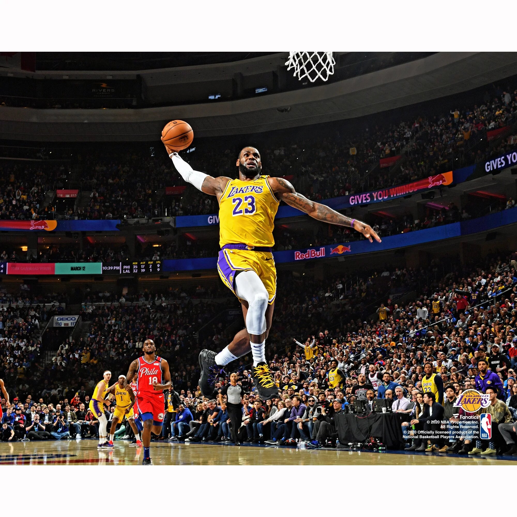 LeBron James Los Angeles Lakers Unsigned Dunking Photograph