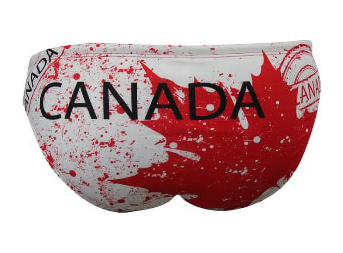Men's Swimsuit Brief Athletic Swimwear Canada Red, Water Polo, Underwater Rugby, High Performance