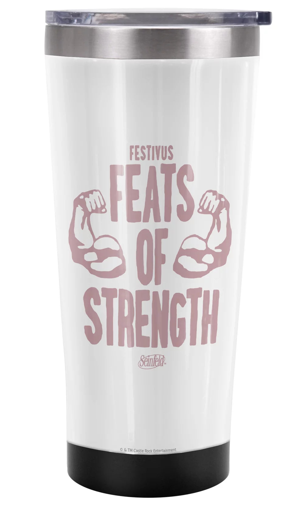 Seinfeld Official The Final Tradition 20 oz Travel Tumbler, Stainless Steel, Vacuum Insulated with Leak Resistant Slide-Lock Lid