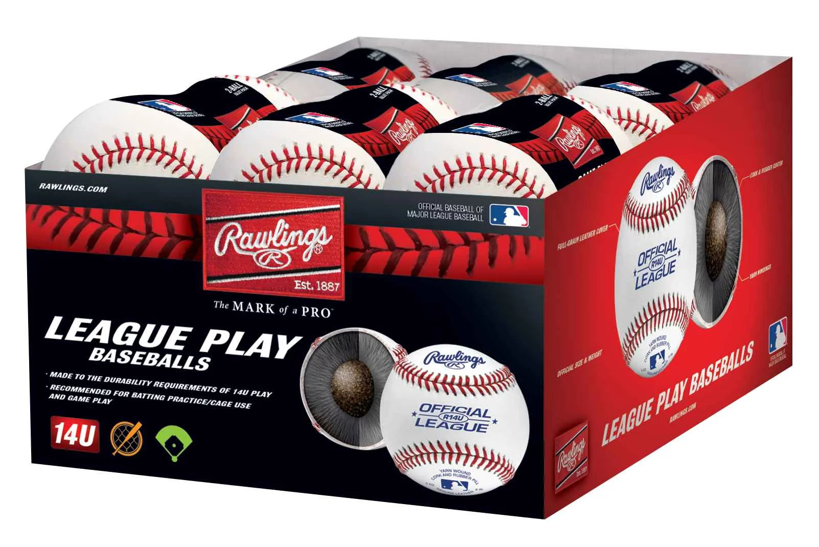 Rawlings 2/DZ Display Box - 14 & Under Official League