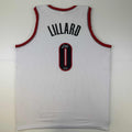 Facsimile Autographed Damian Lillard Portland White Reprint Laser Auto Basketball Jersey Size Men's XL
