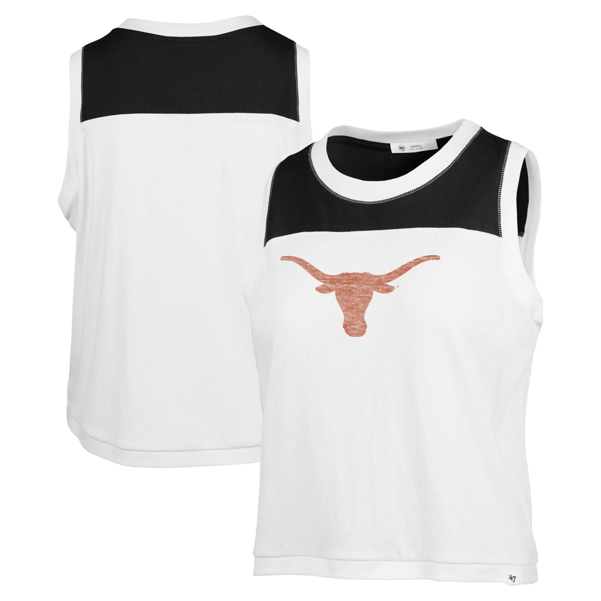 Women's '47 White Texas Longhorns Premier Zoey Waist Length Tank Top