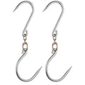 Uxcell 12'' Swivel Meat Hooks, 0.34'' Thickness Galvanized Processing Butcher Hooks, 2Pack