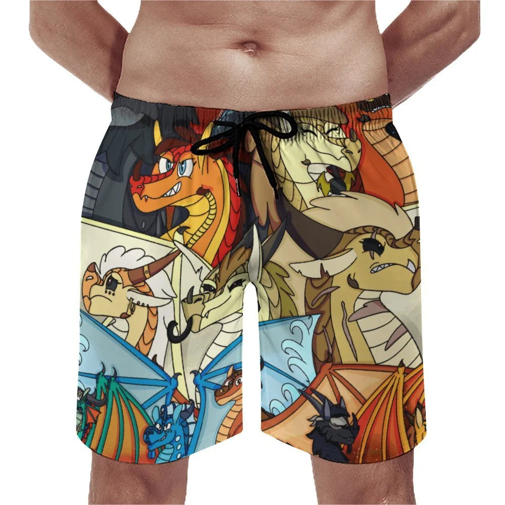 Dragon Wings Of Fire WOF Men's Swim Trunks Quick Dry Beach Board Shorts Summer Beachwear Swimwear Swim Shorts With Mesh Lining And Pockets