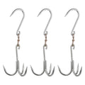 Uxcell 13.9'' Swiveling Meat Hook, 0.33'' Thickness Galvanized Three Prong Meat Hooks, 3 Pack