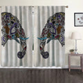 3S Brother's Modern Kids Room Ethnic Elephant Set of 2 Curtain Panels Hanging Back Tap & Rod Pocket Room Darkening Blackout Thermal Insulated Noise-Reducing Home Deco Multicolor One Panel 52x95
