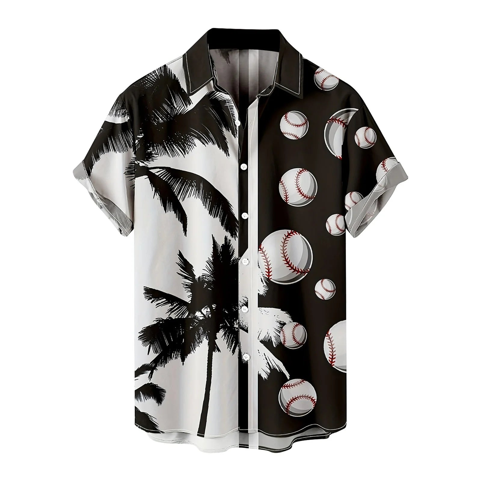Sinifer Hawaiian Shirts for Men 2024 Summer Short Sleeve Modern Fit Baseball Softball Sport Game Bowling Shirts Casual Button Down Aloha Beach Shirts