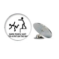 Tap Guide Back Art Deco Fashion Round Metal Tack Hat Pin Brooch