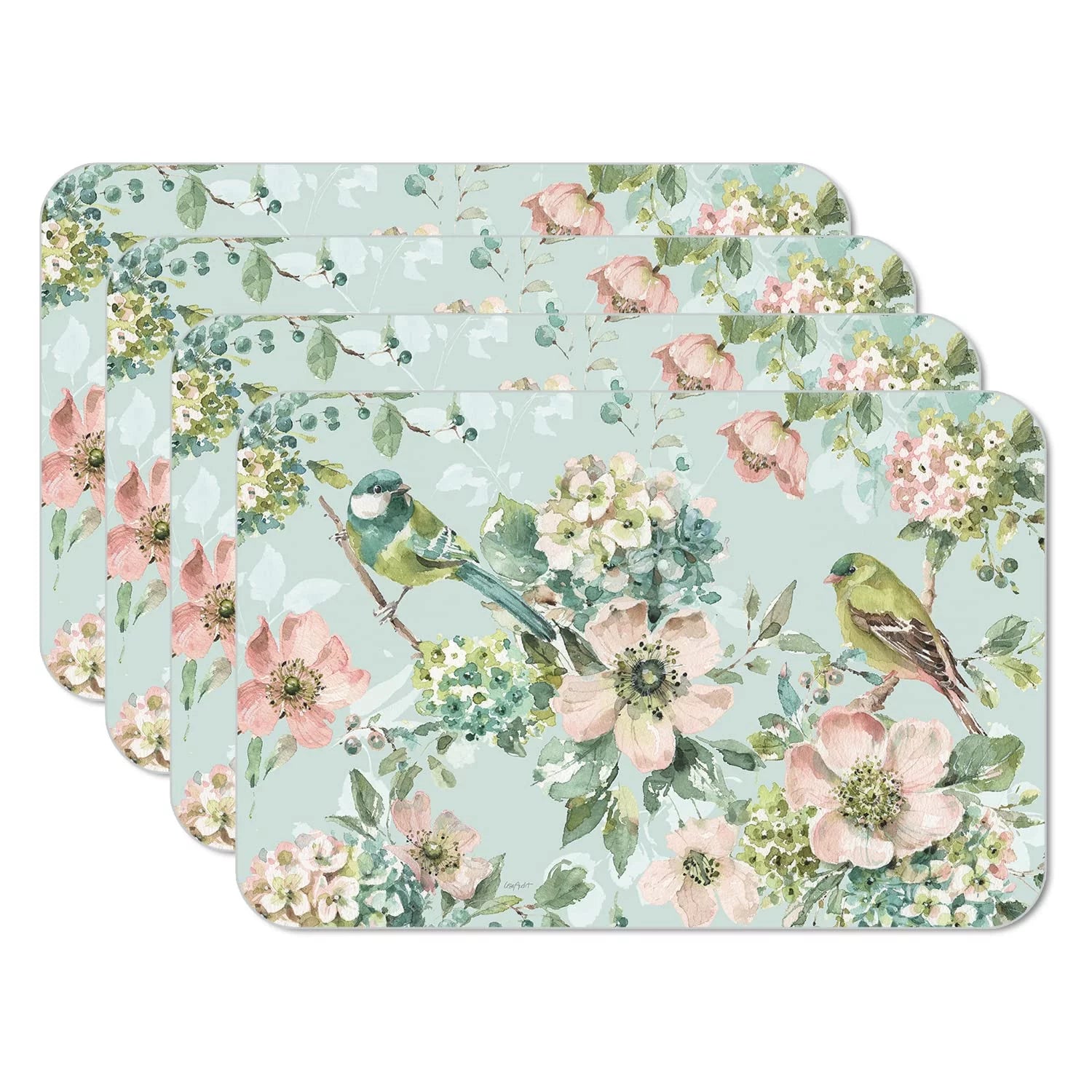 CounterArt Mint Crush 4-Pack Reversible Flexible Plastic Tabletop Placemats