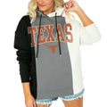 Women's Gameday Couture  Black/White Texas Longhorns Victory Tri-Color Pullover Hoodie