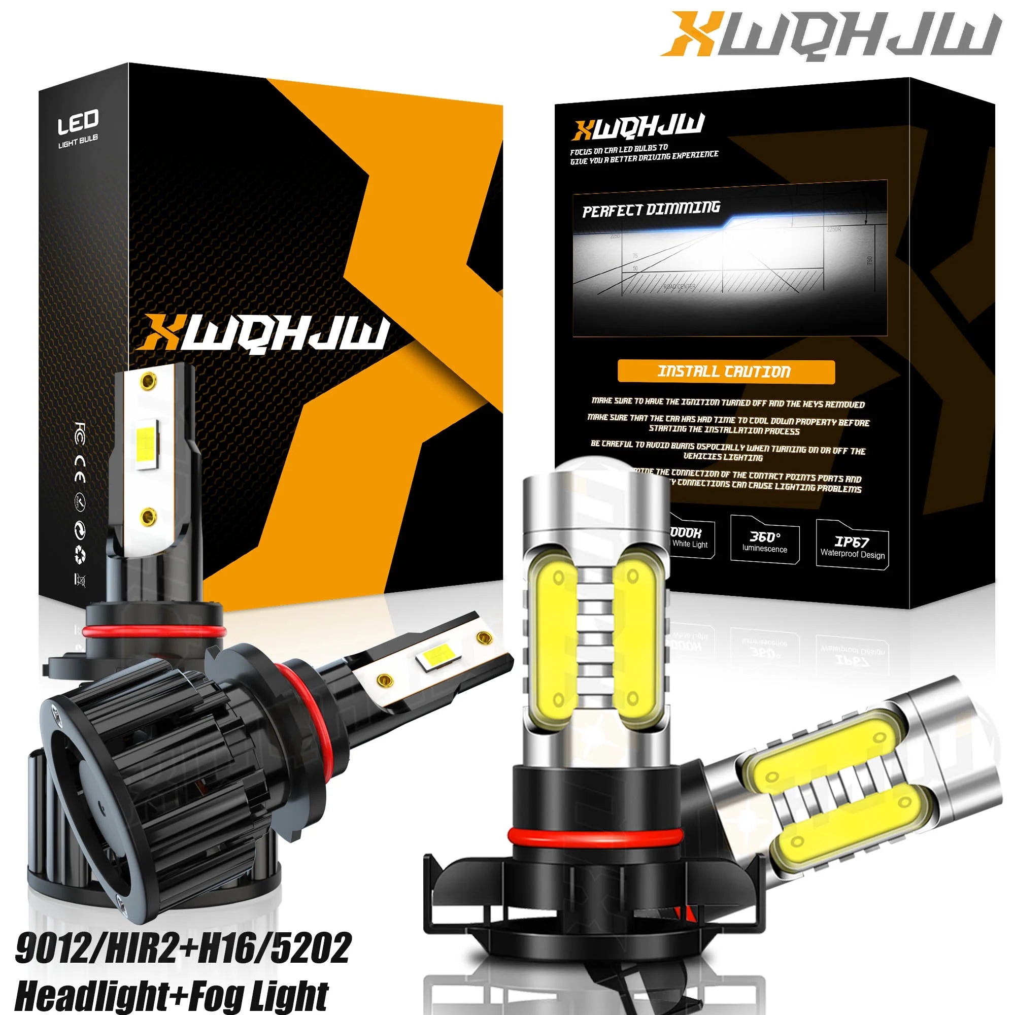 Combo 9012 LED Headlight Bulb Kit + H16 Fog Light for Buick LaCrosse 2014 2015 2016 4Pcs