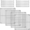 Grisun Cooking Grate for Masterbuilt Electric Smoker 30 inch, 13.3 x 13.6 Stainless Steel Grids for Masterbuilt 20050412, 20051311, MB20052318 Replacement Parts with Cooking Grate Support, 4 Pcs