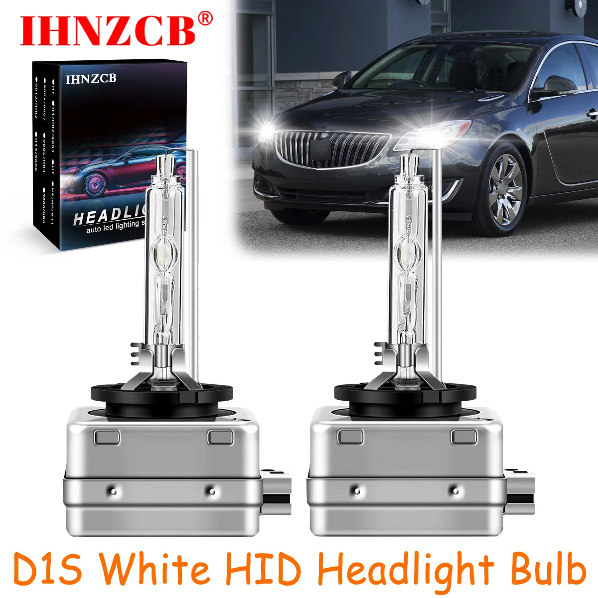 IHNZCB D1s Hid Headlight Xenon Bulbs for Buick Regal Lacrosse Mini Cooper High Beam/Low Beam 6000k White,Y20