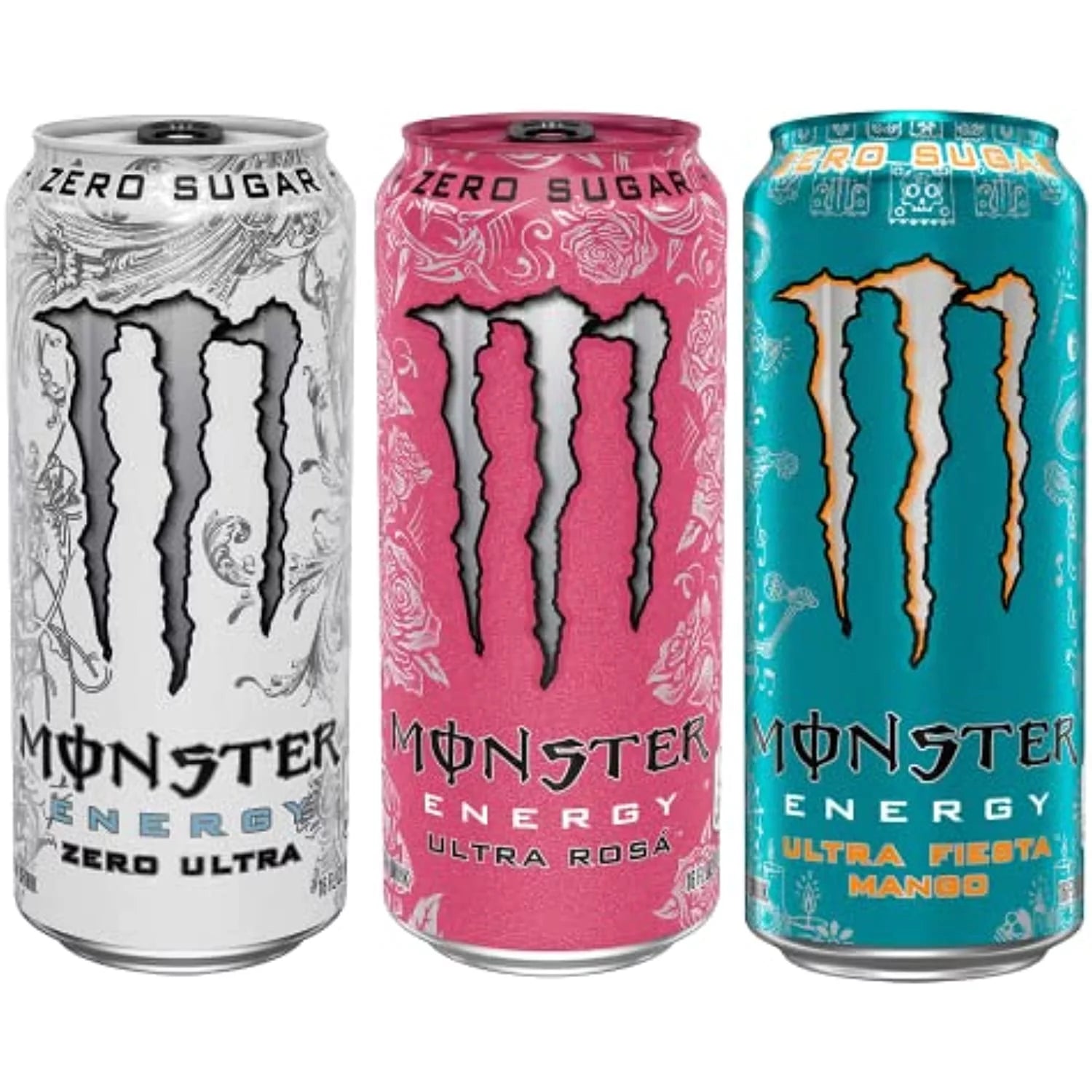 Monster Ultra Energy Drink Zero, Rose, Fiesta 16Oz Variety Pack, 9 Can