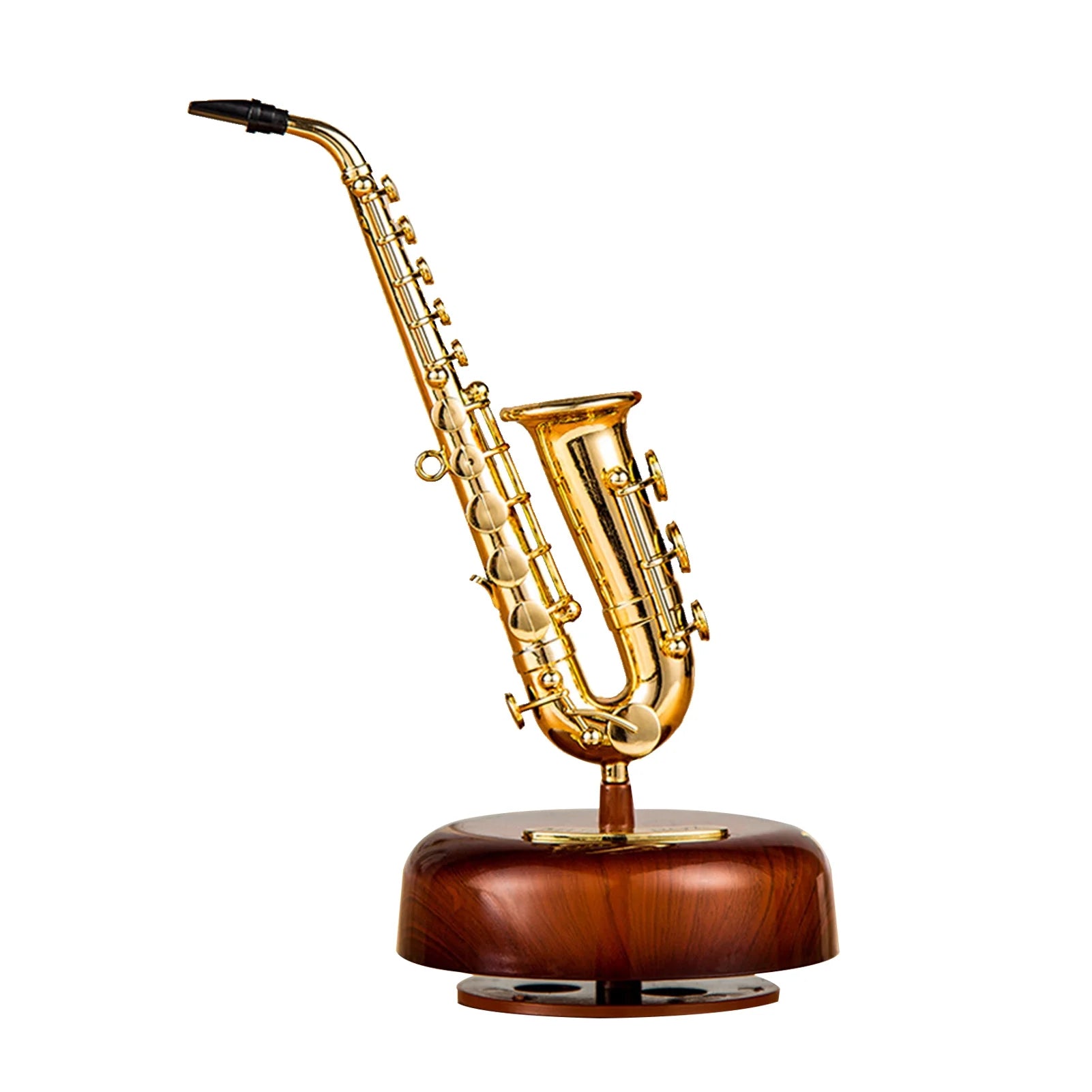 Saxophone Music Box Classical Wind Up Musicbox Twirling Music Box Rotating Base Woodwind Instrument Miniature Replica Artware Gift for Christmas Birthday Valentine's Day Mother's Day Father'
