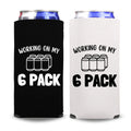 Funny Skinny Cooler, Working On My 6 Pack, Funny Spiked Seltzer Coolies Drink Accessory, Funny Slim Spiked Seltzer Gift, Party Favors (2Pack (1 Black & 1 White))