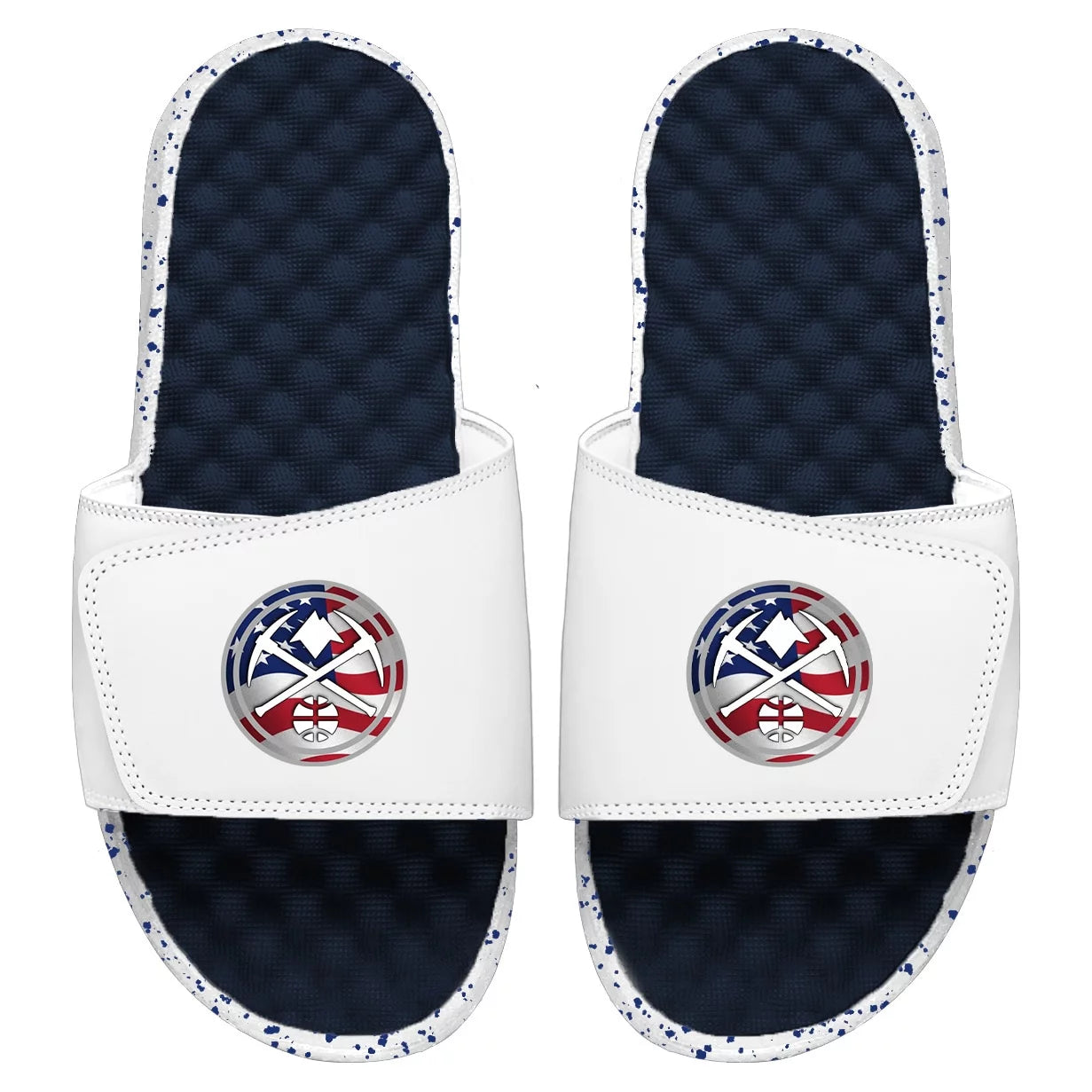 Men's ISlide Navy/White Denver Nuggets Americana Slide Sandals