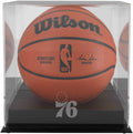 Philadelphia 76ers Blackbase Team Logo Basketball Display Case with Mirrored Back