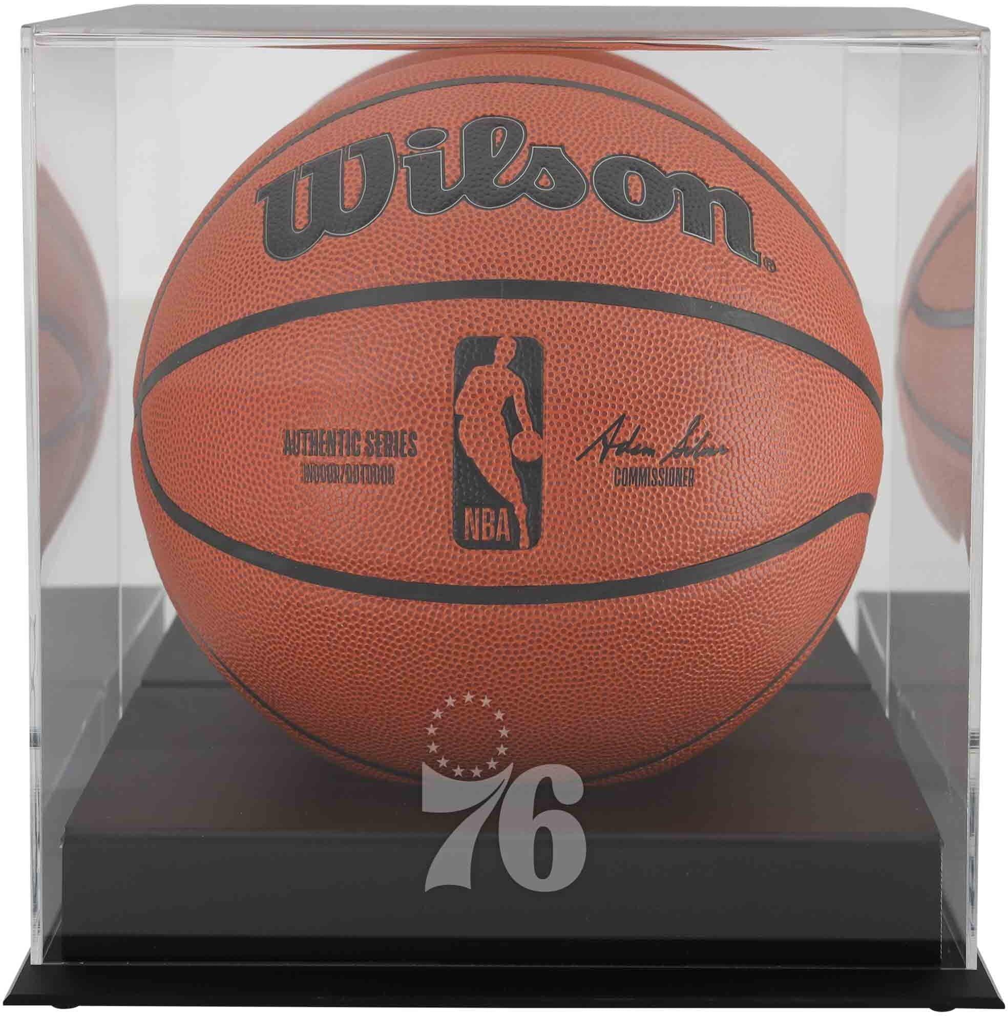 Philadelphia 76ers Blackbase Team Logo Basketball Display Case with Mirrored Back