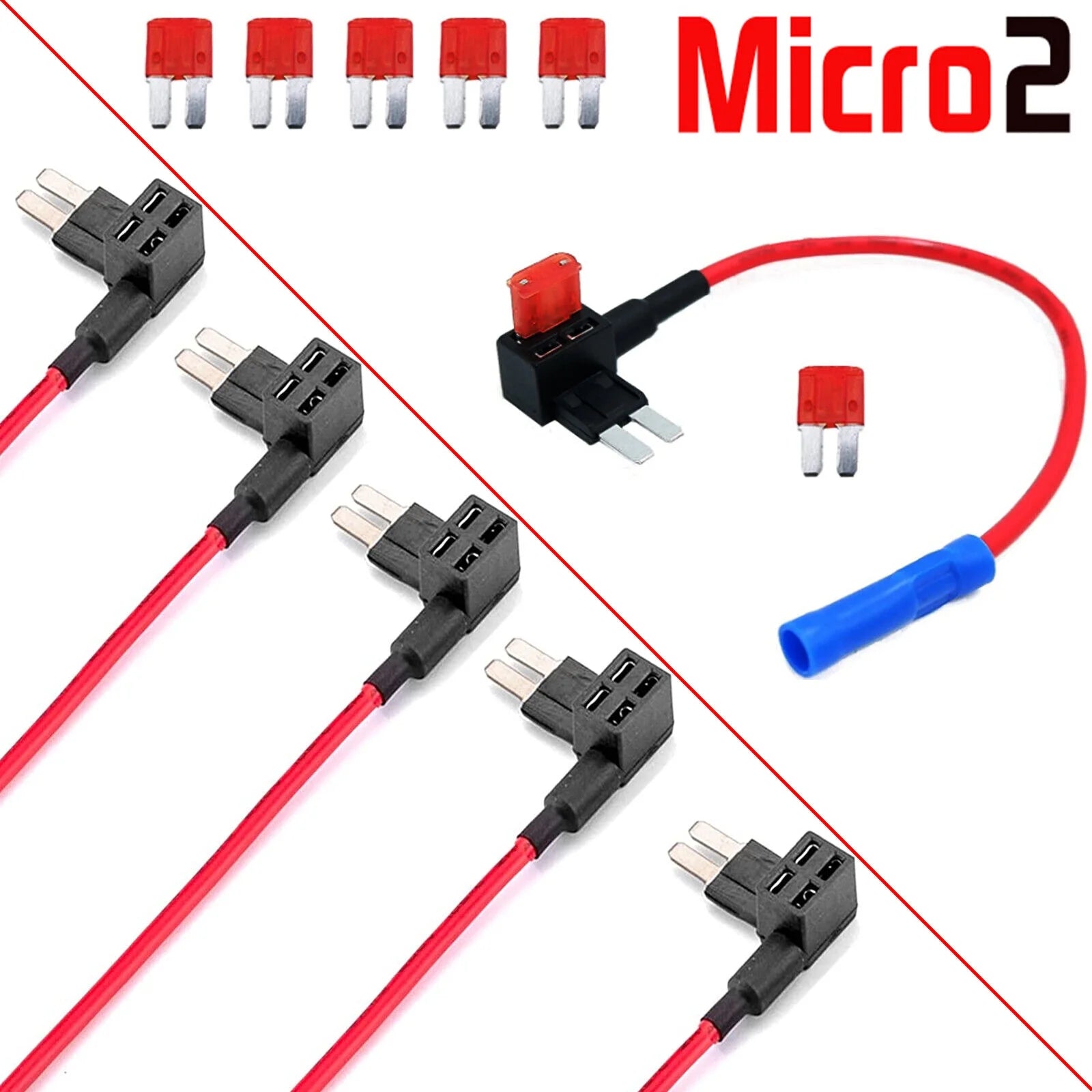 Add A Circuit Piggy Back Fuse Tap Micro2 10AMP Blade Fuse Holder ATR APT Fuse X5
