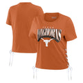 Women's WEAR by Erin Andrews Texas Orange Texas Longhorns Side Lace-Up Modest Crop T-Shirt