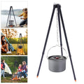 Foldable Camping Tripod Picnic Tripod w/Hanging Chain Cooking Pot Hanging Rack