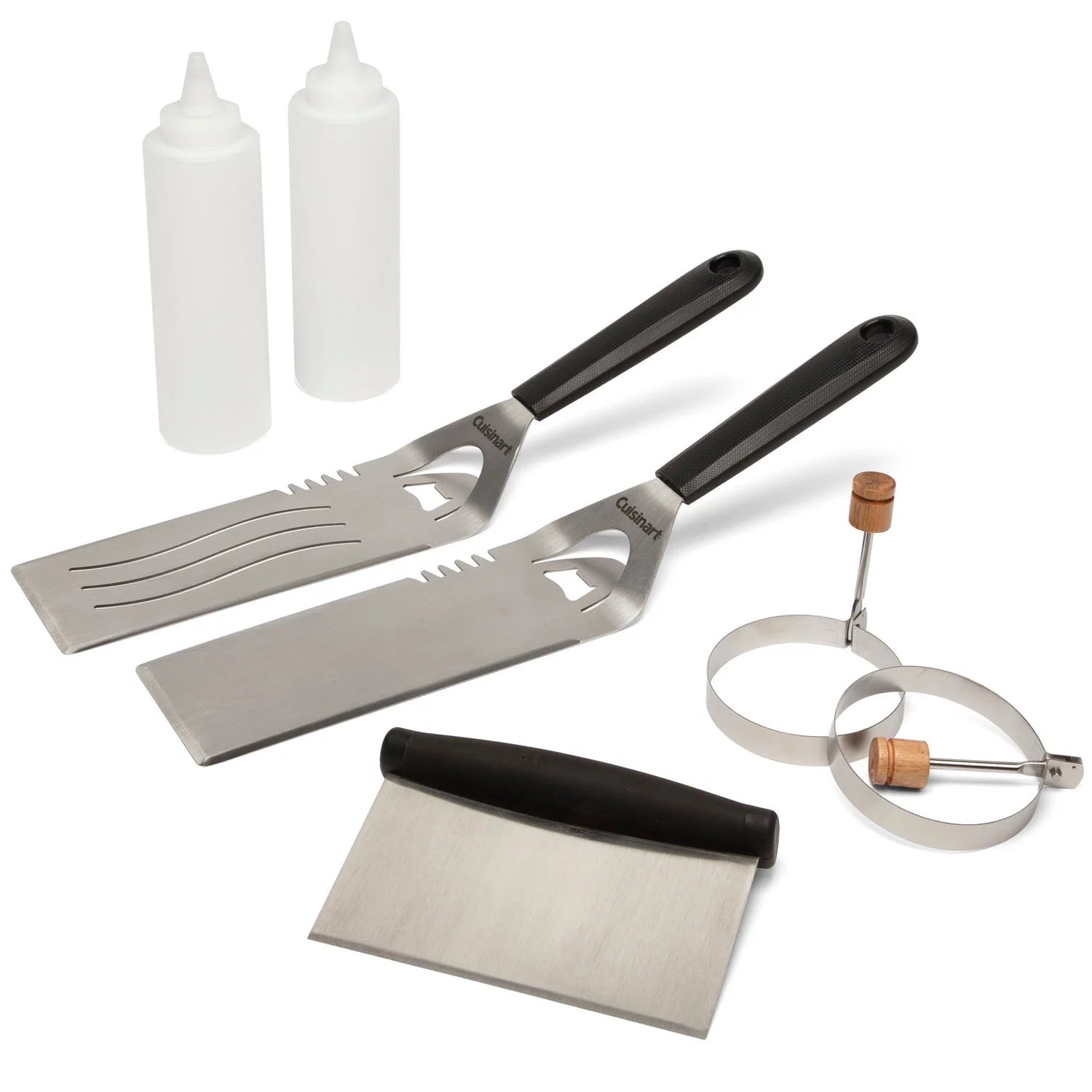 Cuisinart? 7-Piece Griddlin' Kit - Includes 2 Spatulas, 2 Squirt Bottles, 2 Silicone Egg Rings, 1 Griddle Scraper