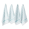 Aqua Windowpane Terry Dishtowel (Set of 4)