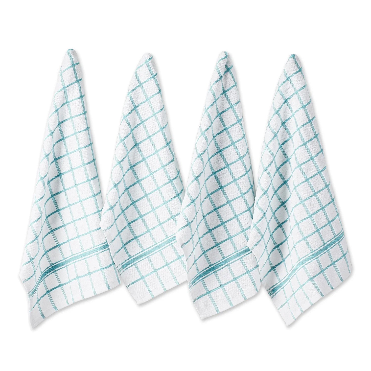 Aqua Windowpane Terry Dishtowel (Set of 4)