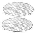 Uxcell 2pcs Round Cooking Rack, 11-inch 201 Stainless Steel Cross Wire Barbecue Grill Net Racks with 20mm Legs