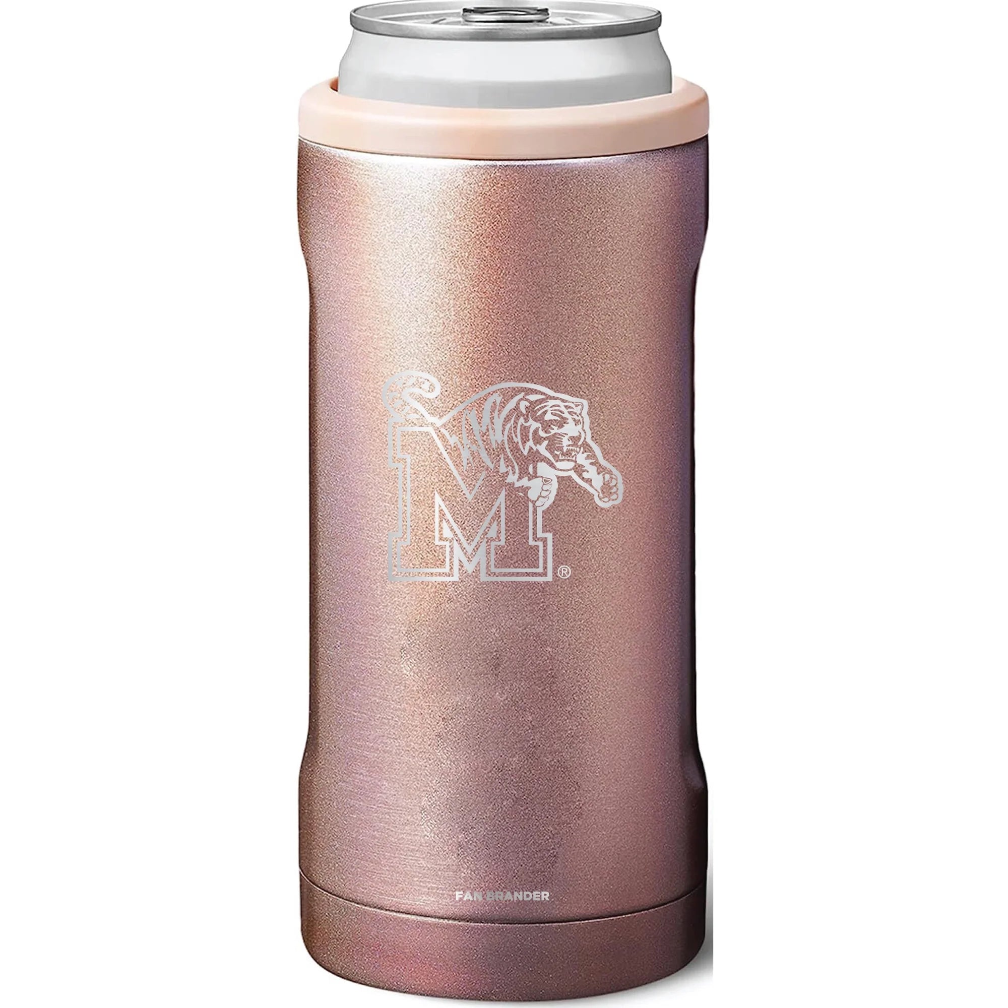 BruMate Memphis Tigers 12oz. Primary Mark Glitter Slim Can Cooler