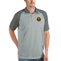 Men's Antigua Gray Denver Nuggets Nova Raglan Polo